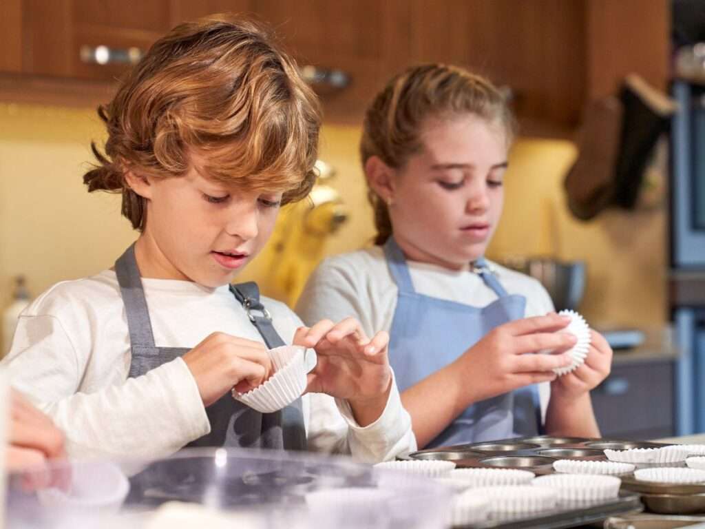 Kids working on project for parents' business as tax write off