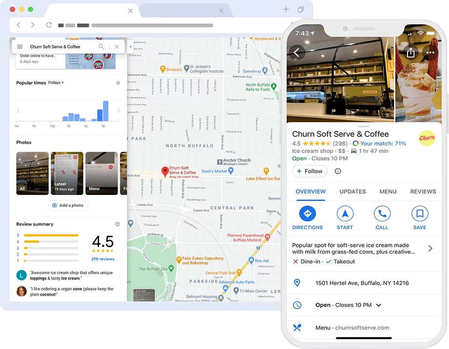 Google Business profile for a local business highlighting the map, photos, and details of the business, important local seo for therapists.